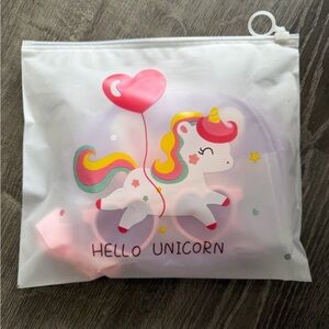 Hello Unicorn Clear Zip Pouch with Cute Unicorn Graphic